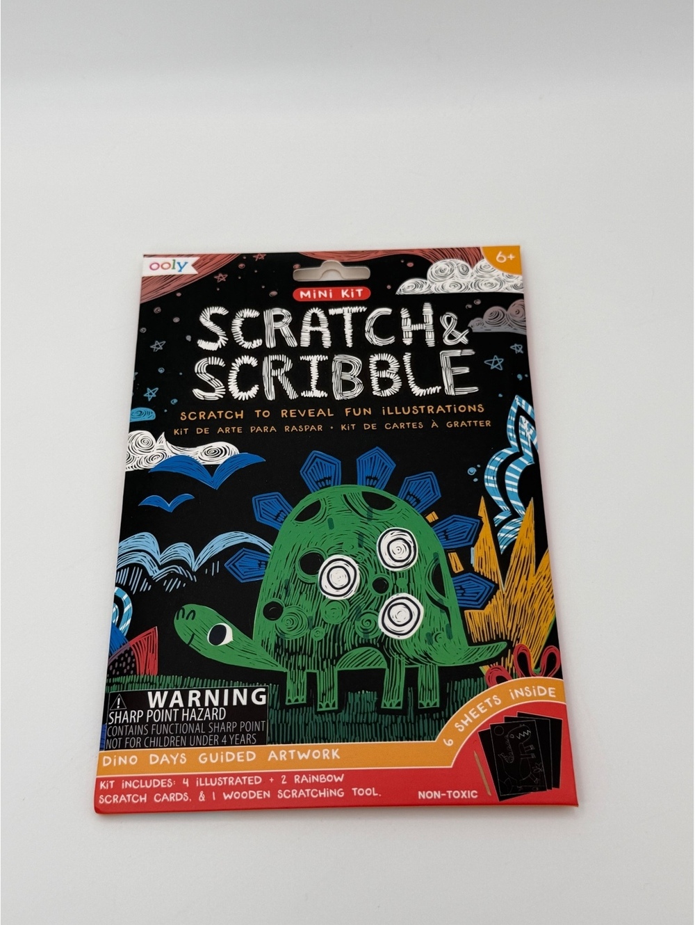 OOLY Scratch & Scribble Dino Days Scratch Art Kit Kids New